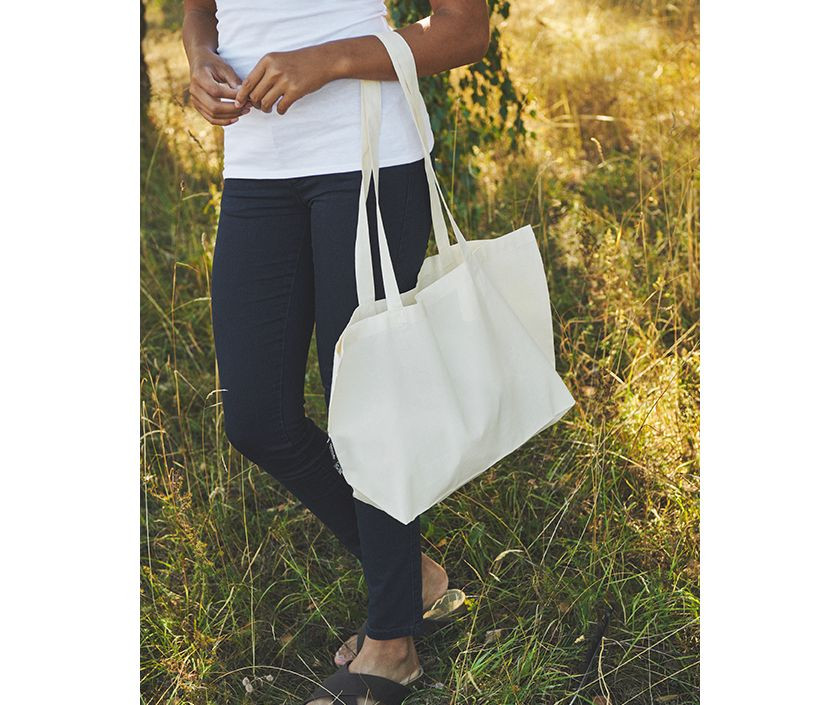 SHOPPING BAG WITH GUSSET