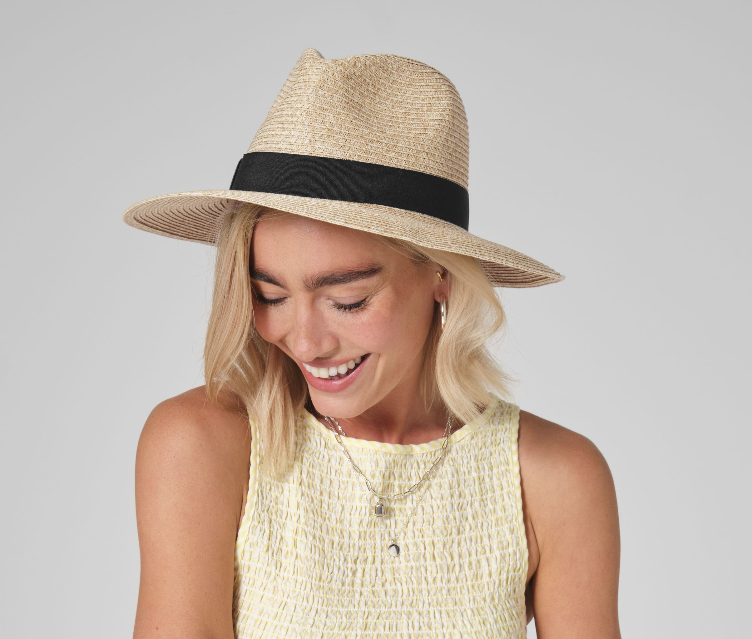 STRAW FEDORA